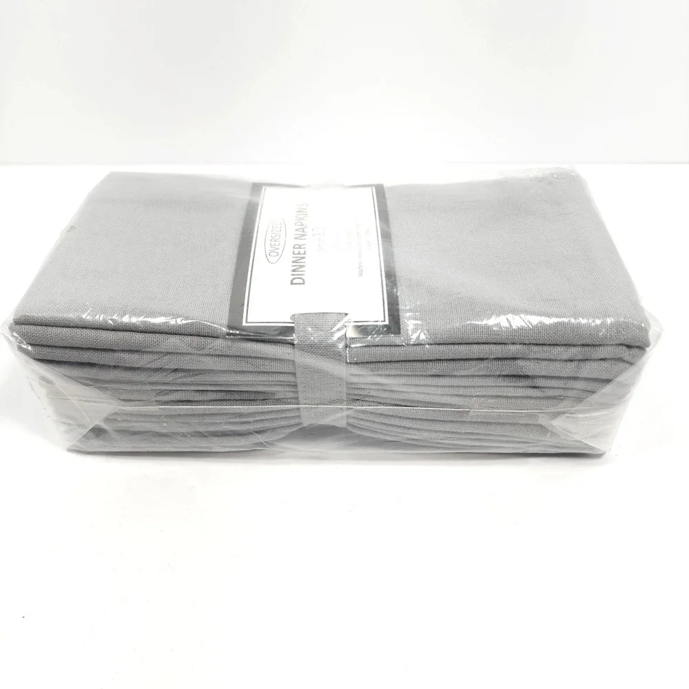 Cotton Clinic Cloth Dinner Napkins Grey Oversized 17